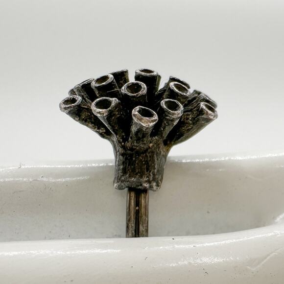 Brutalist Biomorphic Upcycled Ring Tentacle Sea Anemone Ring Size 6 Adjustable - Picture 3 of 13